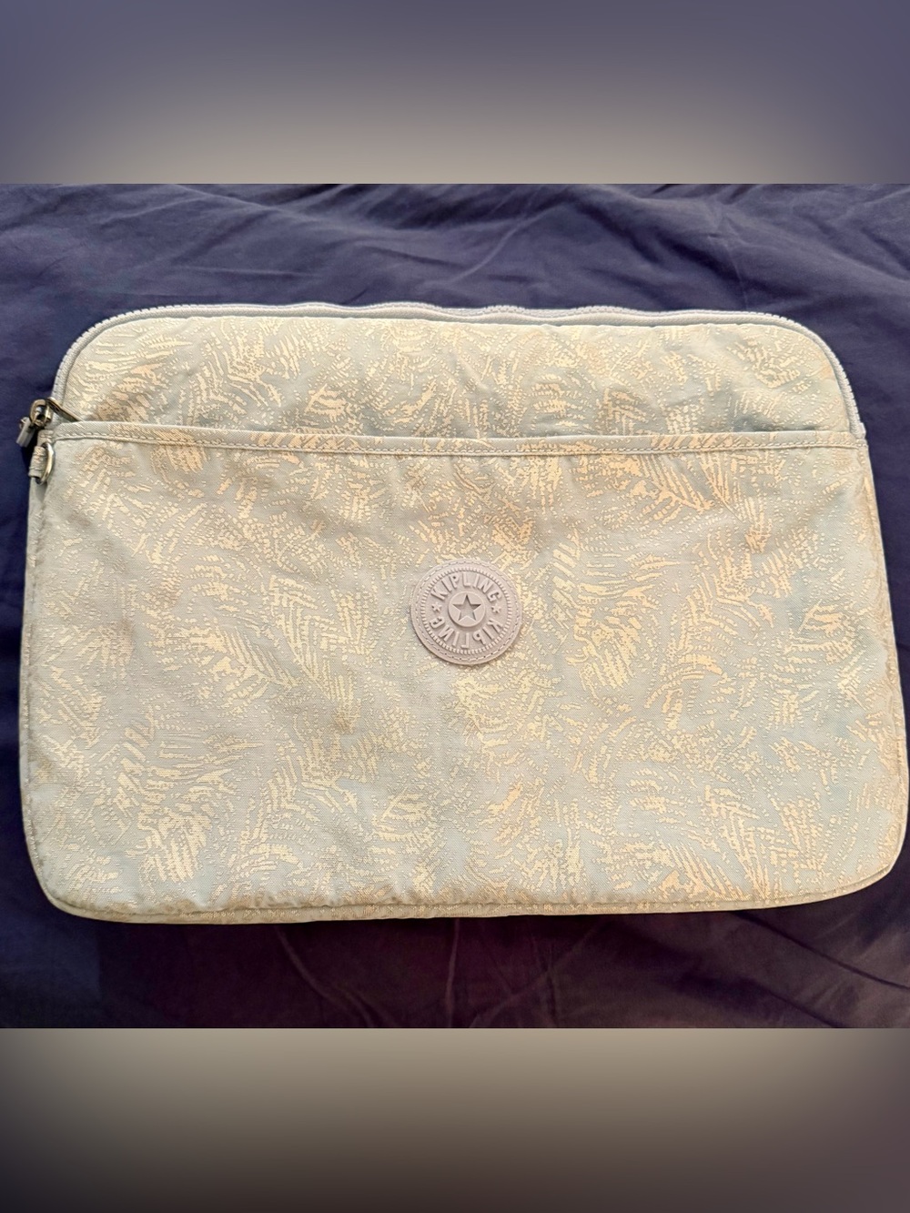 Kipling Padded Laptop Sleeve!! Blue/Silver, Like New!!